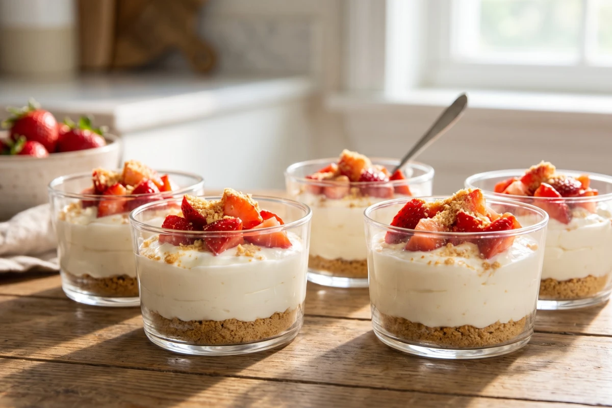 Strawberry Cheesecake Greek Yogurt Cups