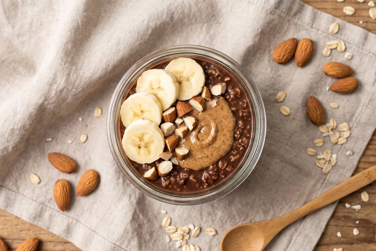 Chocolate Almond Protein Overnight Oats