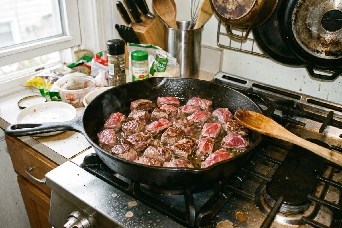 Step 2 - Tender Beef Tips and Gravy