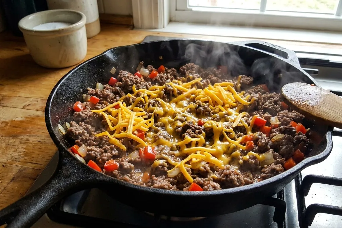 Step 5 - Cheesy Beef Taco Filling