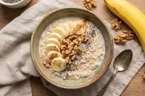 Banana Walnut Protein Overnight Oats view 1