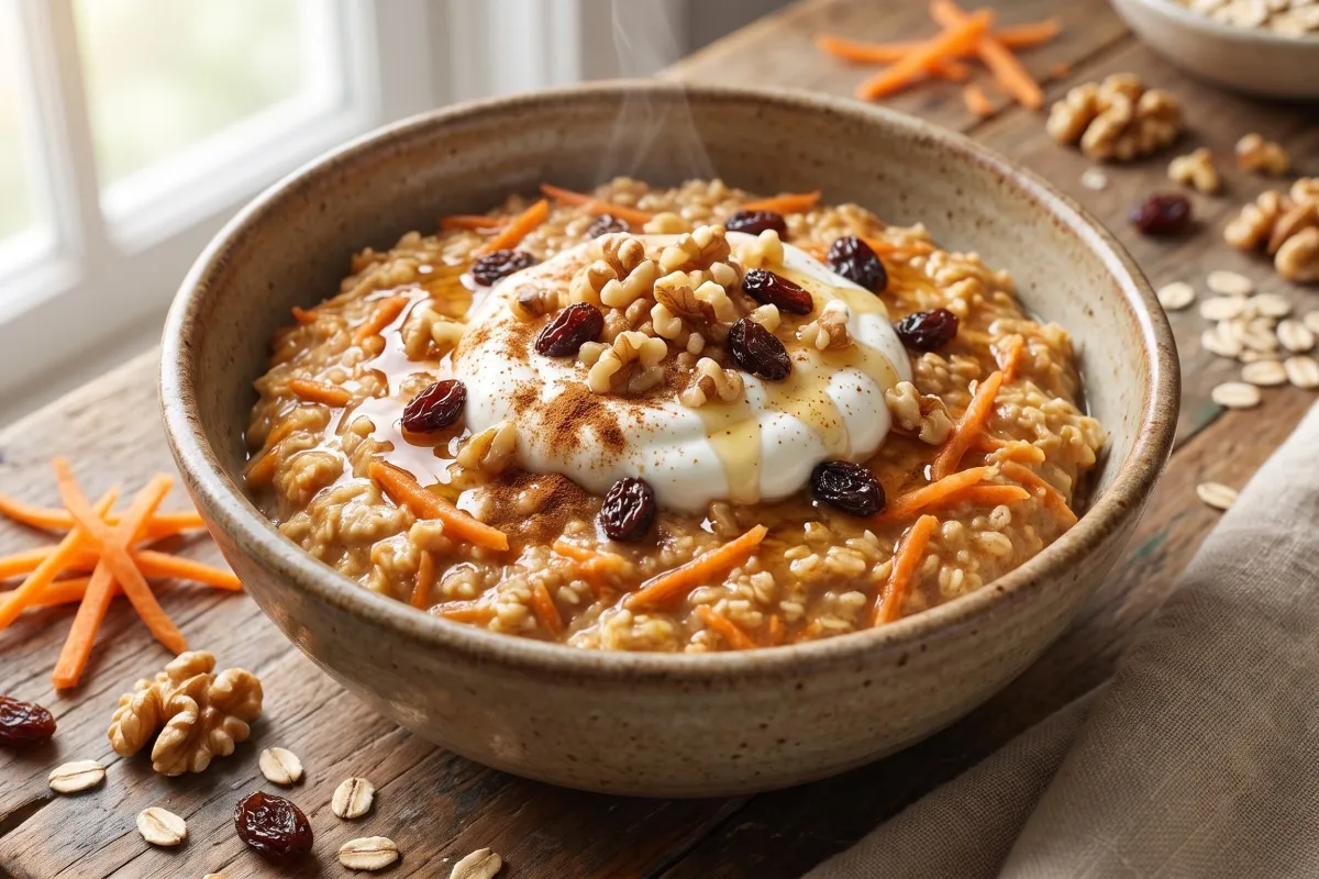 Carrot Cake Protein Oatmeal Bowl